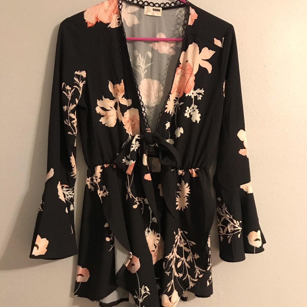 Showpo Bell Sleeve Floral Romper- Small